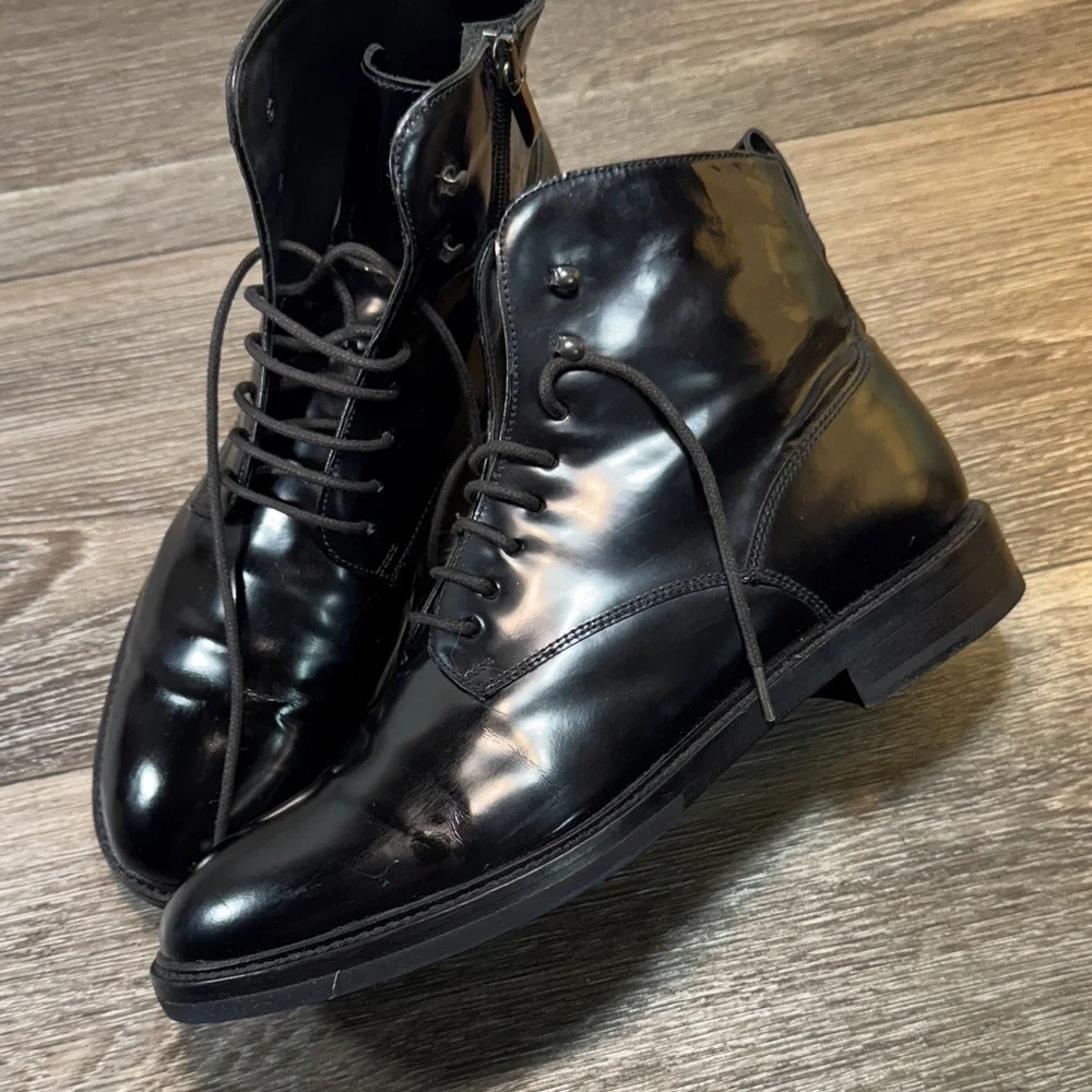 Giotto Firenze Men's Black Leather Boots size 41 (s270)